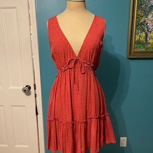 Lush Coral Mini Dress